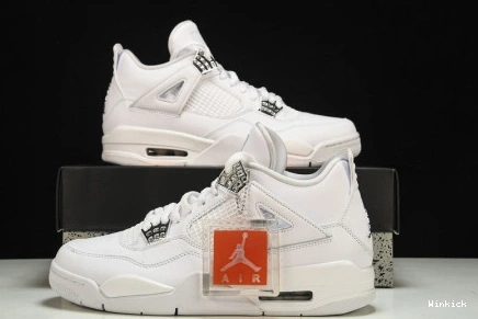4 JORDAN RETRO AIR “PURE MENS WHITE MONEY” 308497-100 0805